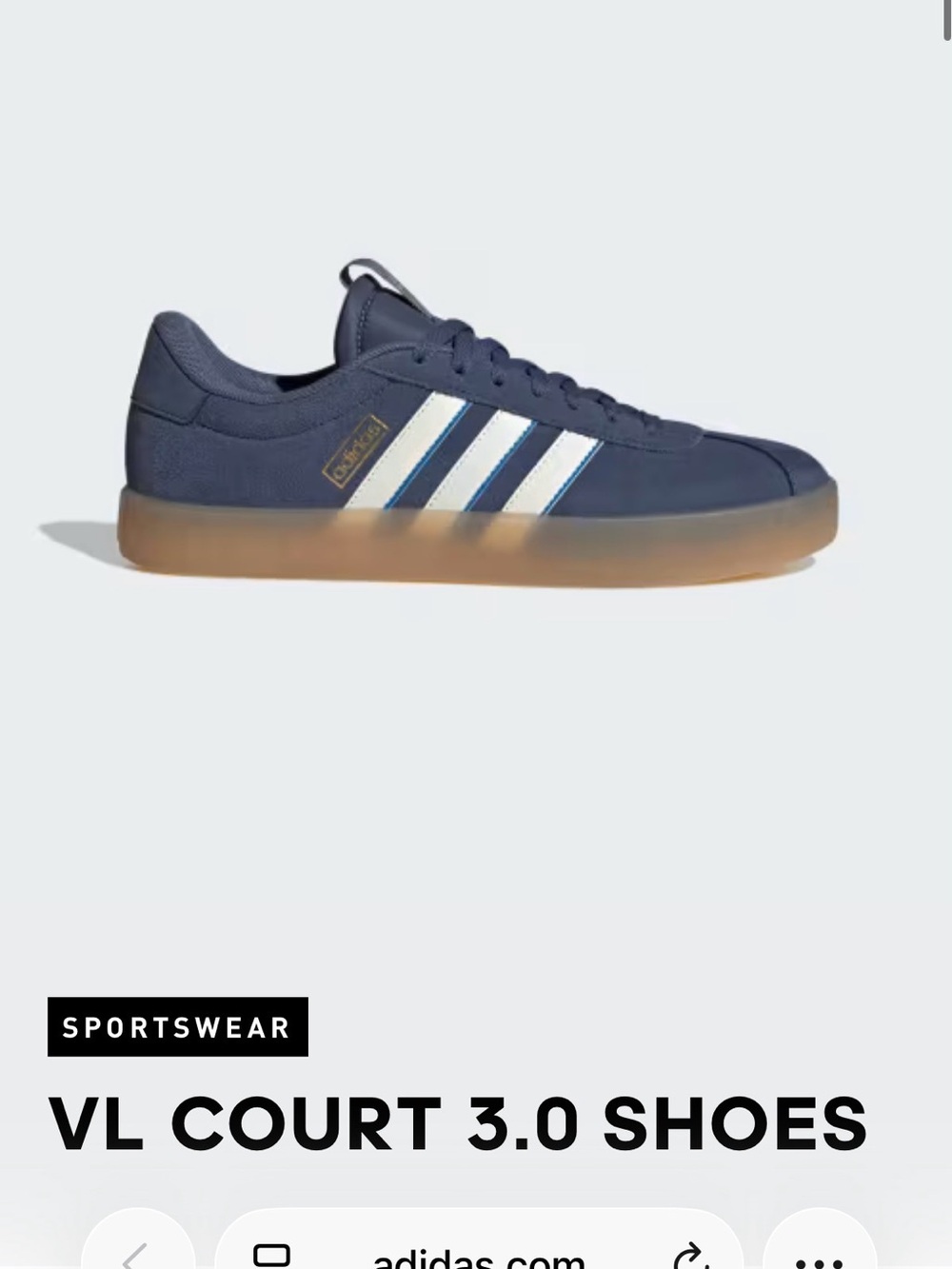 Unisex adidas Navy Blue and White Sneakers